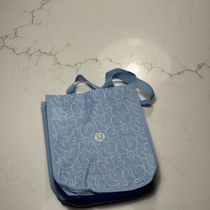 Lululemon Blue shopping Tote bag with Abstract Pattern